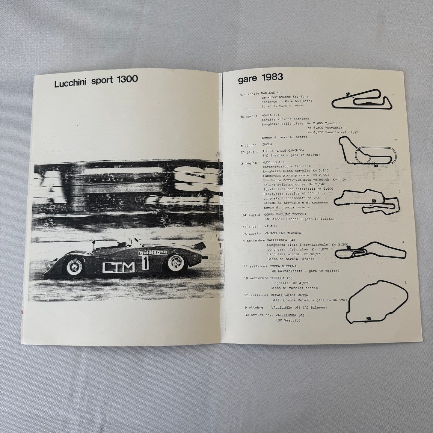 1983 Lucchini Racing Team Brochure Sport 1300 ITALIAN Text