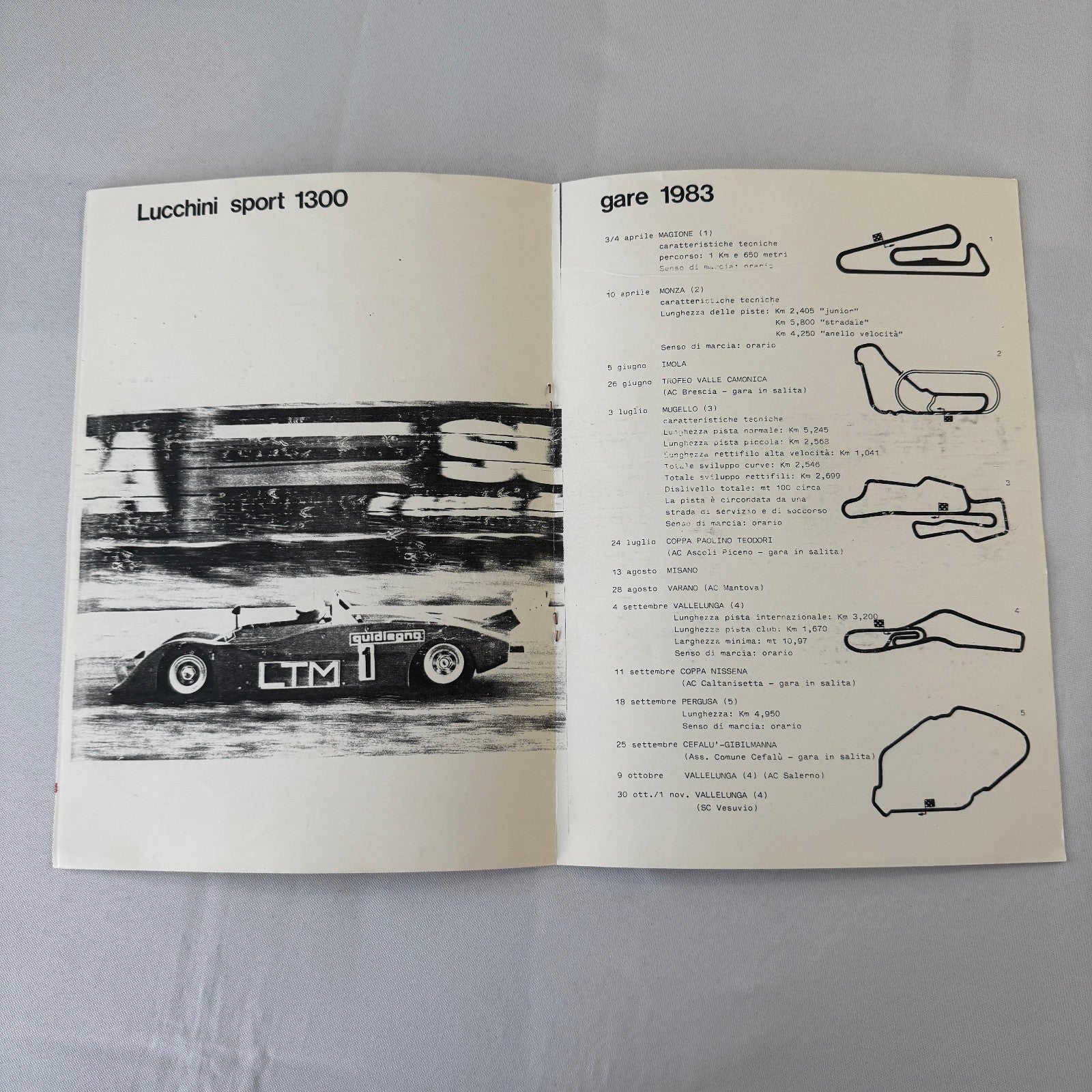 1983 Lucchini Racing Team Brochure Sport 1300 ITALIAN Text