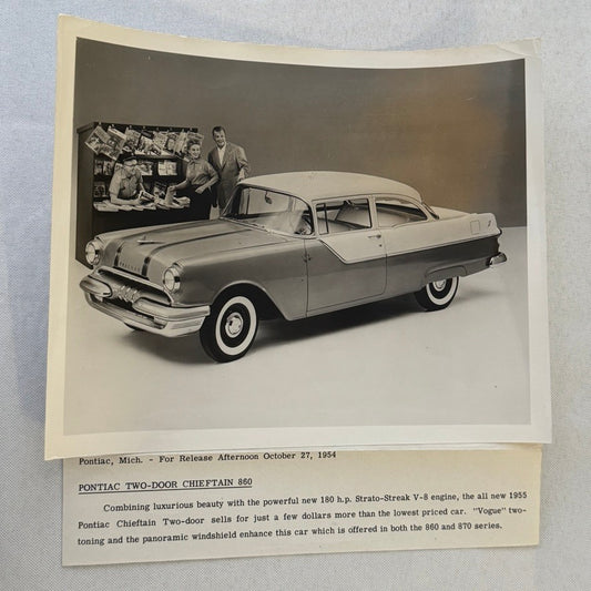 1955 Pontiac Chieftain 860 Coupe Photo Photograph with Caption