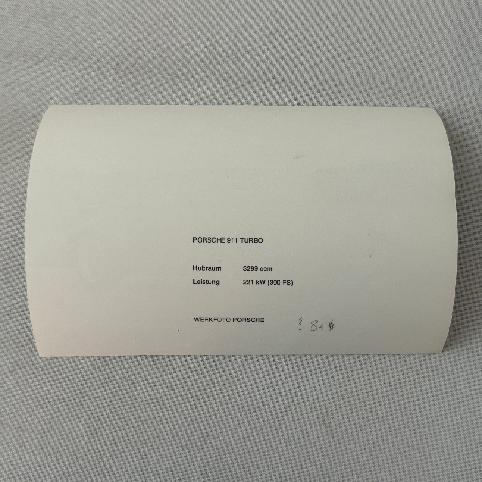 Porsche 911 Turbo Car Factory Press Photo Photograph Werkfoto German