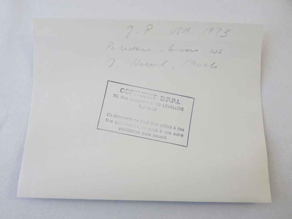 Vintage 1973 US Grand Prix Racing Photograph Photo - Ronnie Peterson James Hunt 