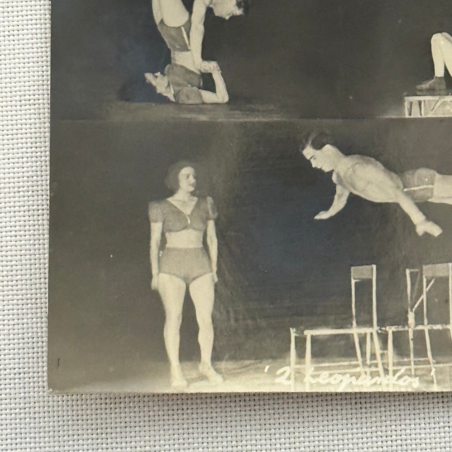 Vintage Circus Acrobat Balancing Act Acrobat Postcard Post Card