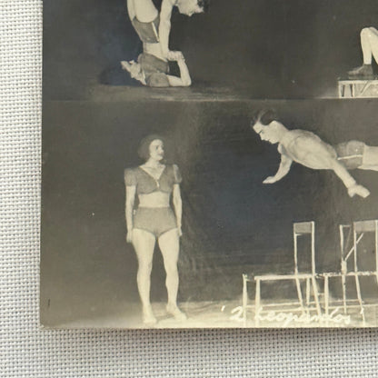 Vintage Circus Acrobat Balancing Act Acrobat Postcard Post Card