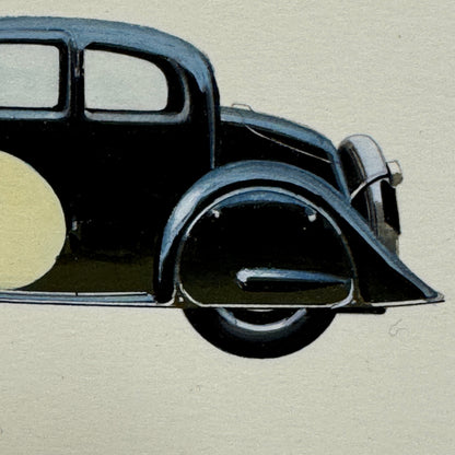 Bugatti Car Illustration Art Drawing Hand Drawn Vintage Miniature Detailed