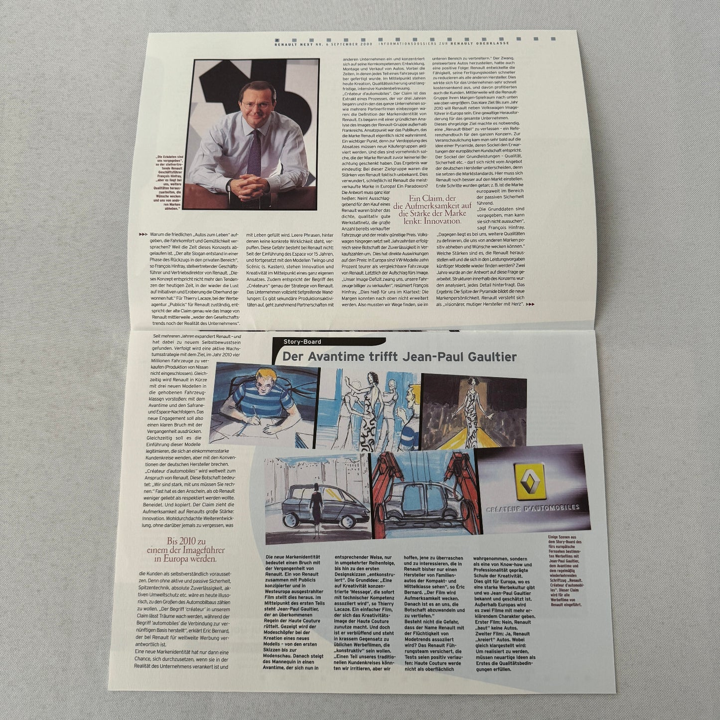 2000 Renault Next Factory Brochure Magazine German Text Concept Cars