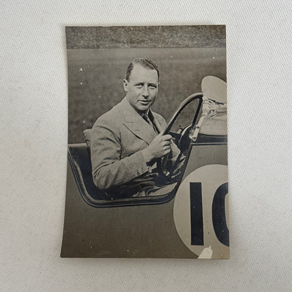 Vintage Photograph Photo Man in Antique Racing Car Automobile Race 1929