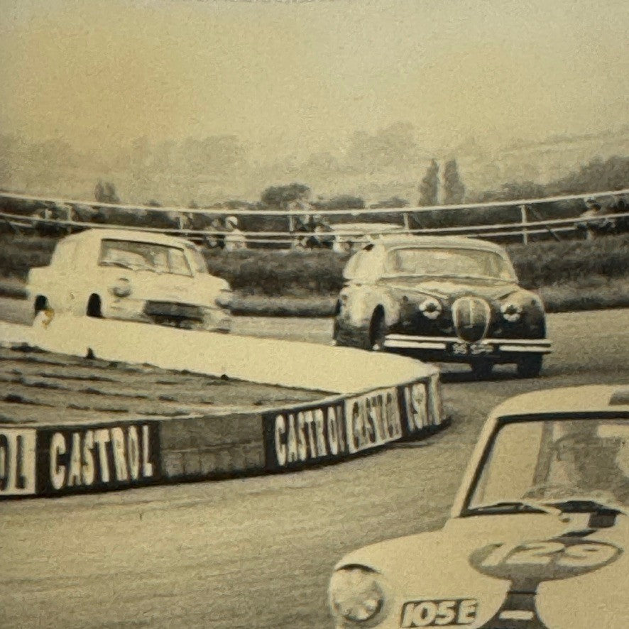 Vintage Racing Photo Photograph Print Ford Jaguar