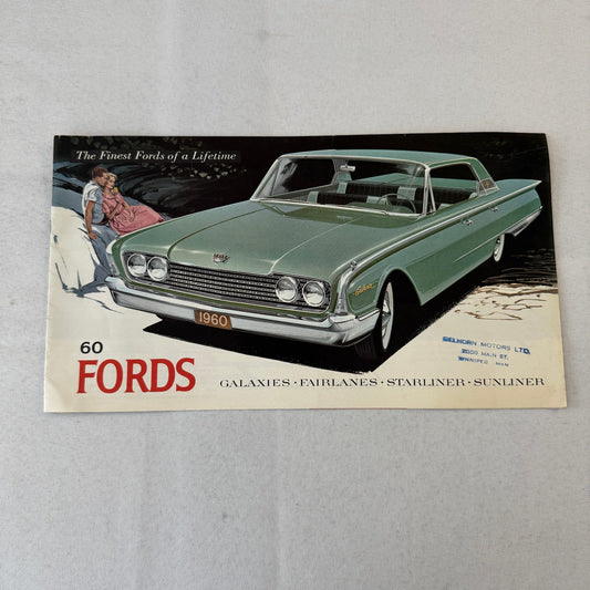 1960 Ford Car Sales Brochure Canadian Galaxie Fairlane Starliner Sunliner