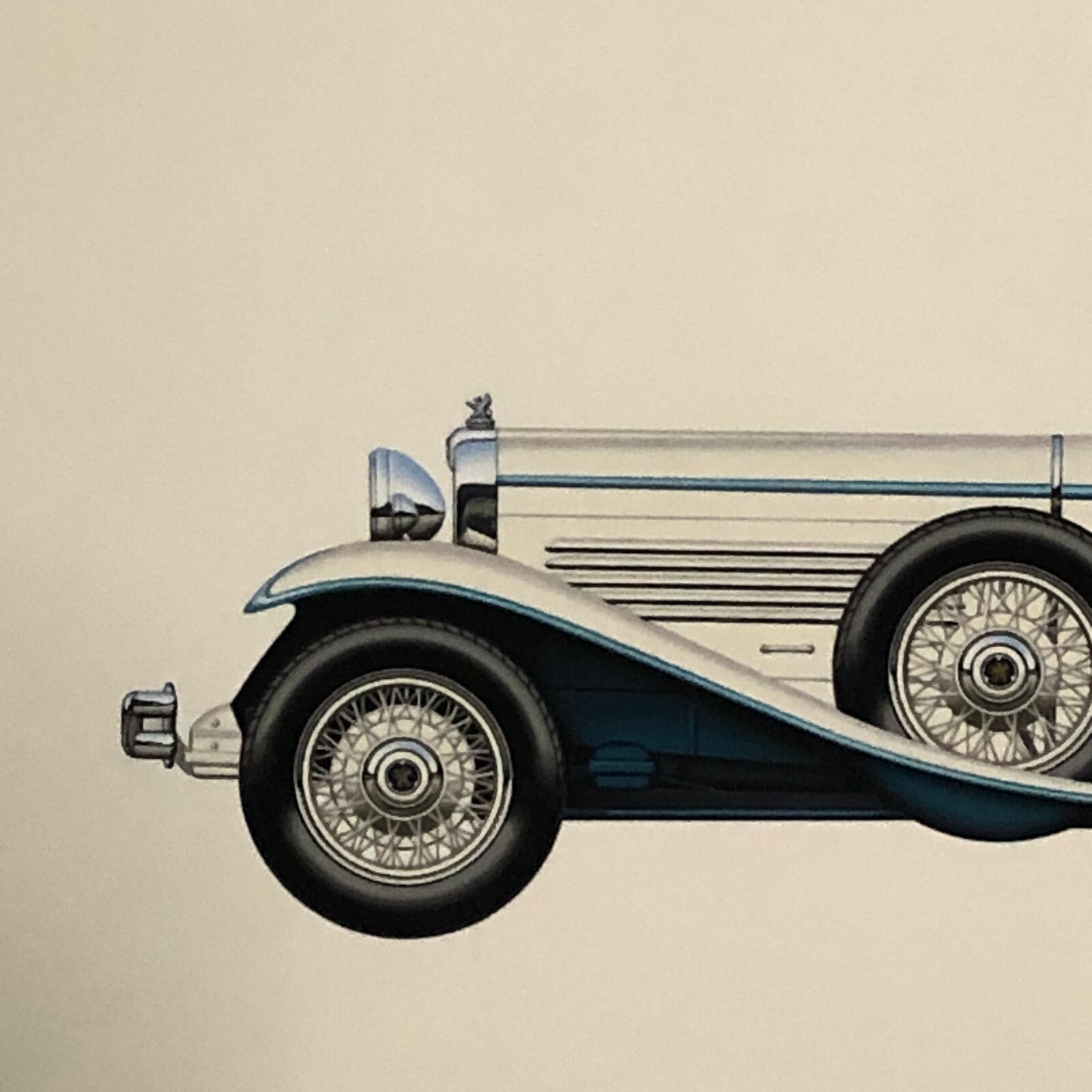 1930 Stoewer Type G15 Sport Cabriolet Car Illustration Art Drawing Hand Drawn