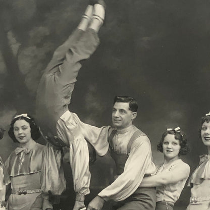 Circus Troupe Performers Bicycle Acrobat Photo Photograph Print Vintage