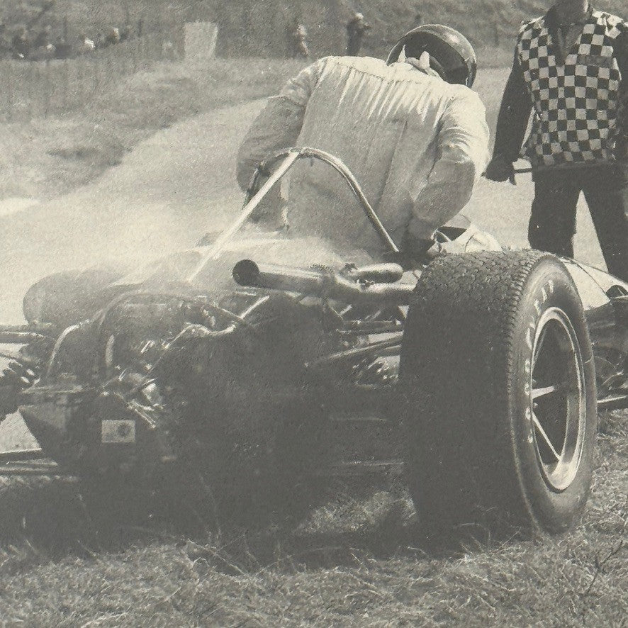 Vintage Racing Photo Crash Wreck Accident Photograph Motorsport Race Print