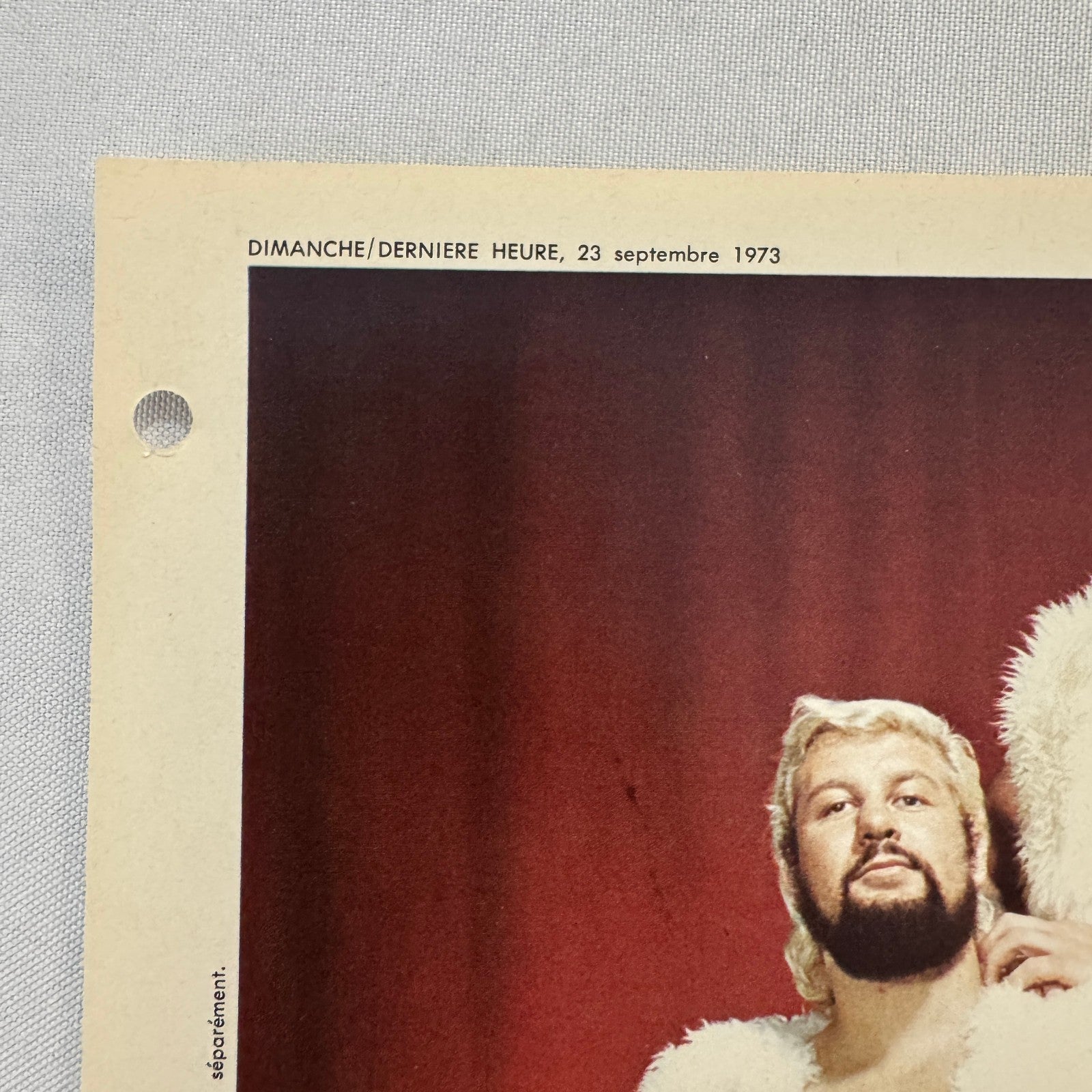 Vintage Wrestling Print Insert Nick Carte Sweet Williams Quebec French 1973