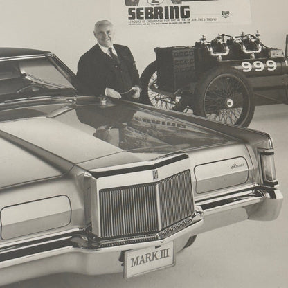 Lincoln Continental Mark III Vintage Press Photo Photograph Car Sebring 1968