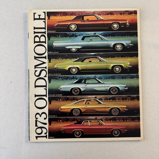 1973 Oldsmobile Sales Brochure Cutlass Supreme Omega Toronado Delta 88 Vintage