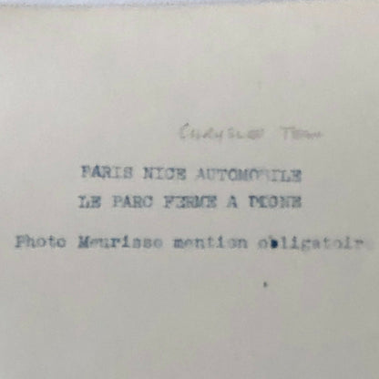 Antique Press Photo Photograph Agence Meurisse Paris Nice Rally Racing Chrysler 