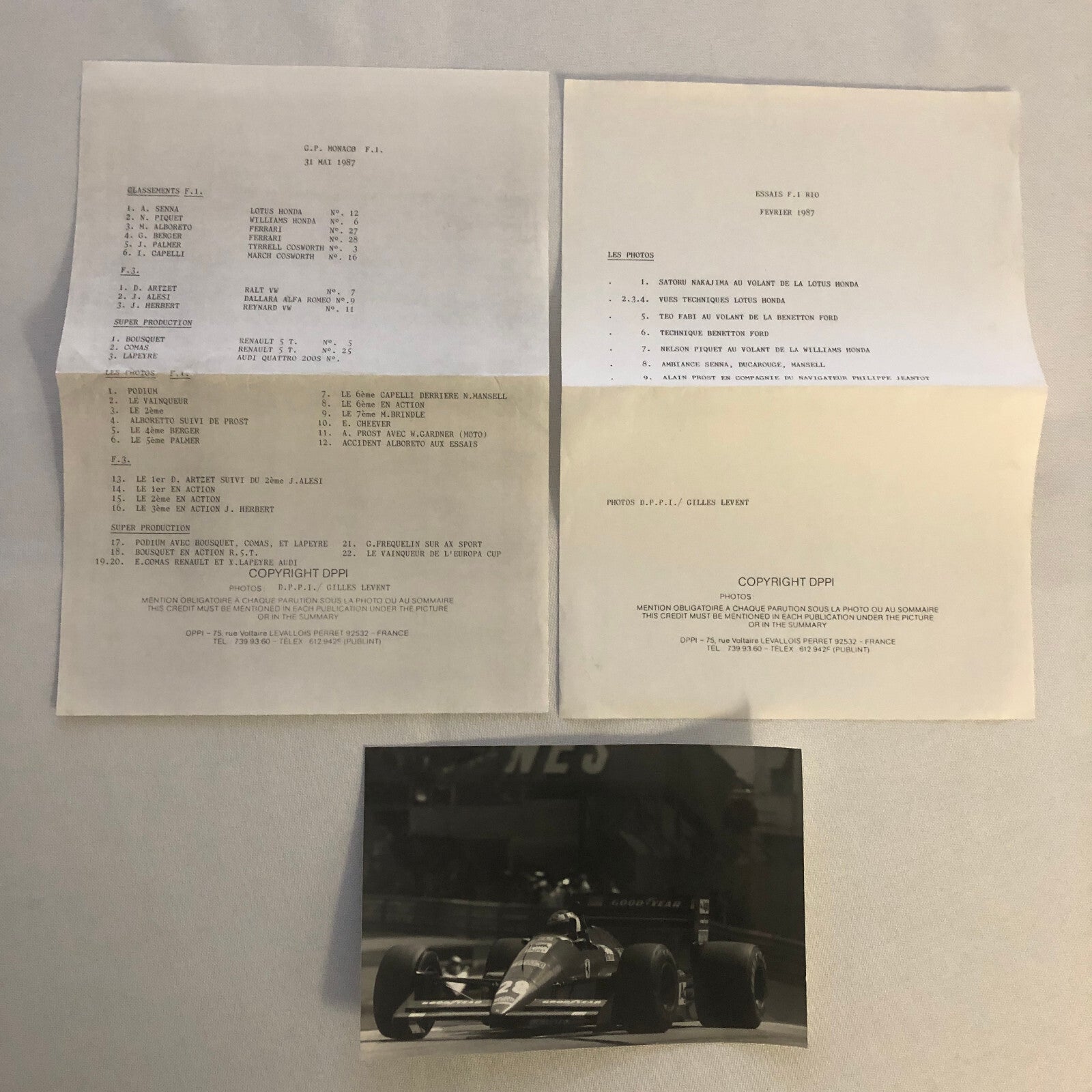 1987 Monaco Grand Prix Formula One Racing Photo Lot of 20 F1 Car Driver