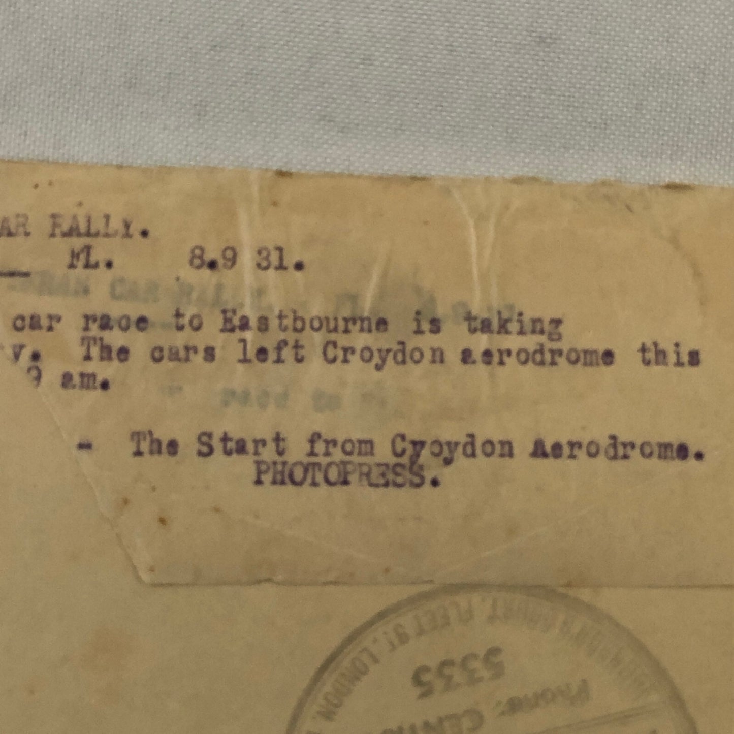 1931 Veteran Car Rally Press Photo Photograph Print Croydon Aerodome UK 