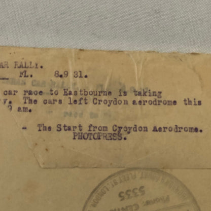 1931 Veteran Car Rally Press Photo Photograph Print Croydon Aerodome UK 