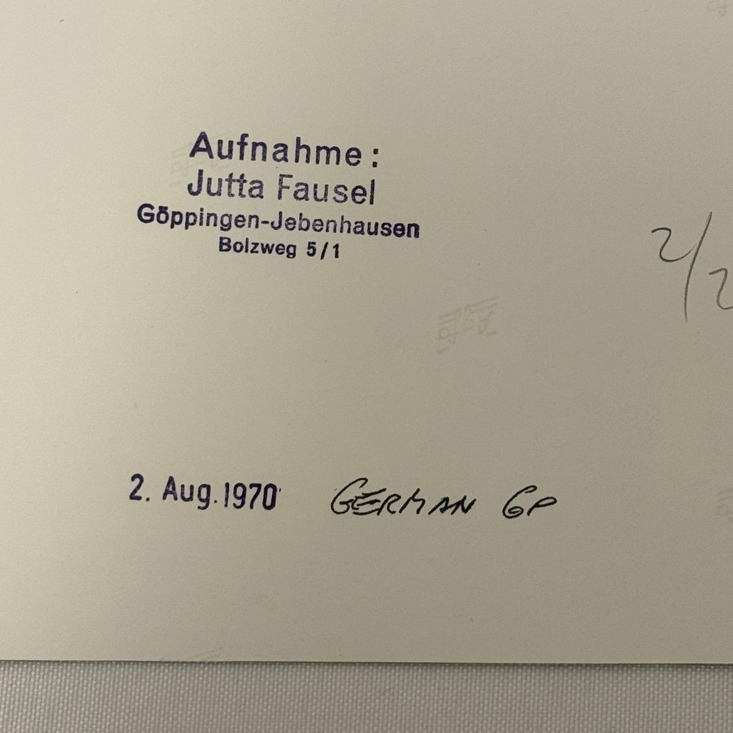 Vintage Racing Photo 1970 German Grand Prix Driver Jackie Stewart Motorsport