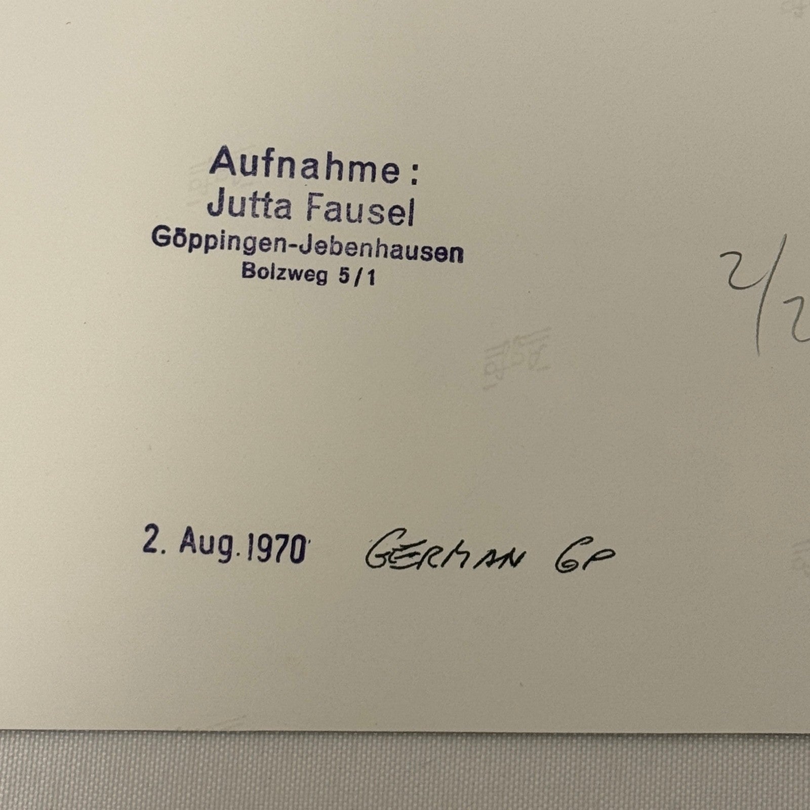 Vintage Racing Photo 1970 German Grand Prix Driver Jackie Stewart Motorsport