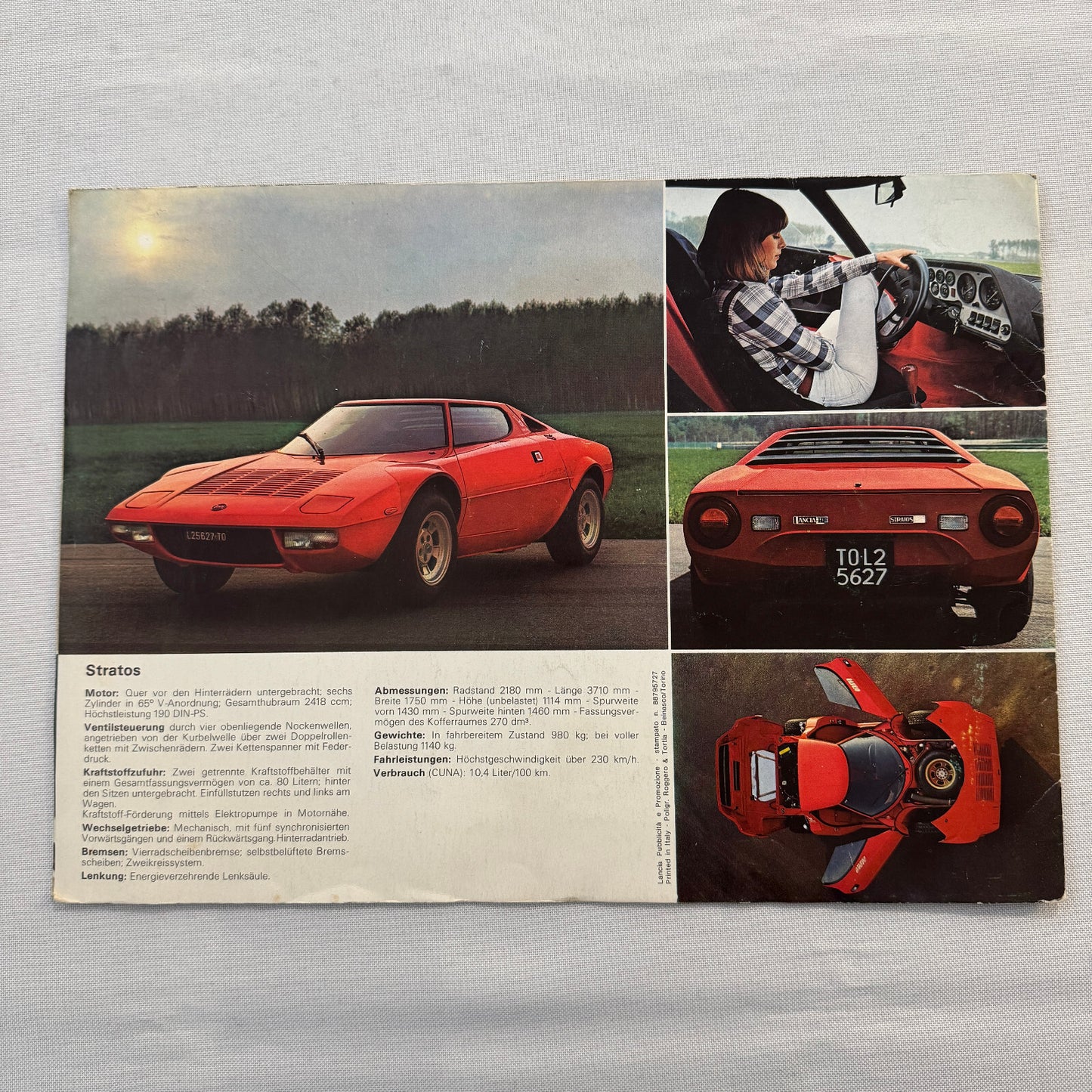 Vintage Lancia Car Sales Brochure Catalog Stratos Beta Spider Fulvia Coupe +