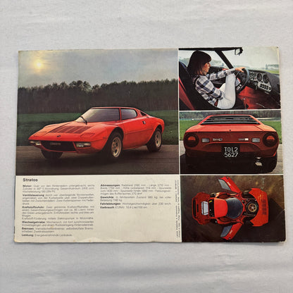 Vintage Lancia Car Sales Brochure Catalog Stratos Beta Spider Fulvia Coupe +
