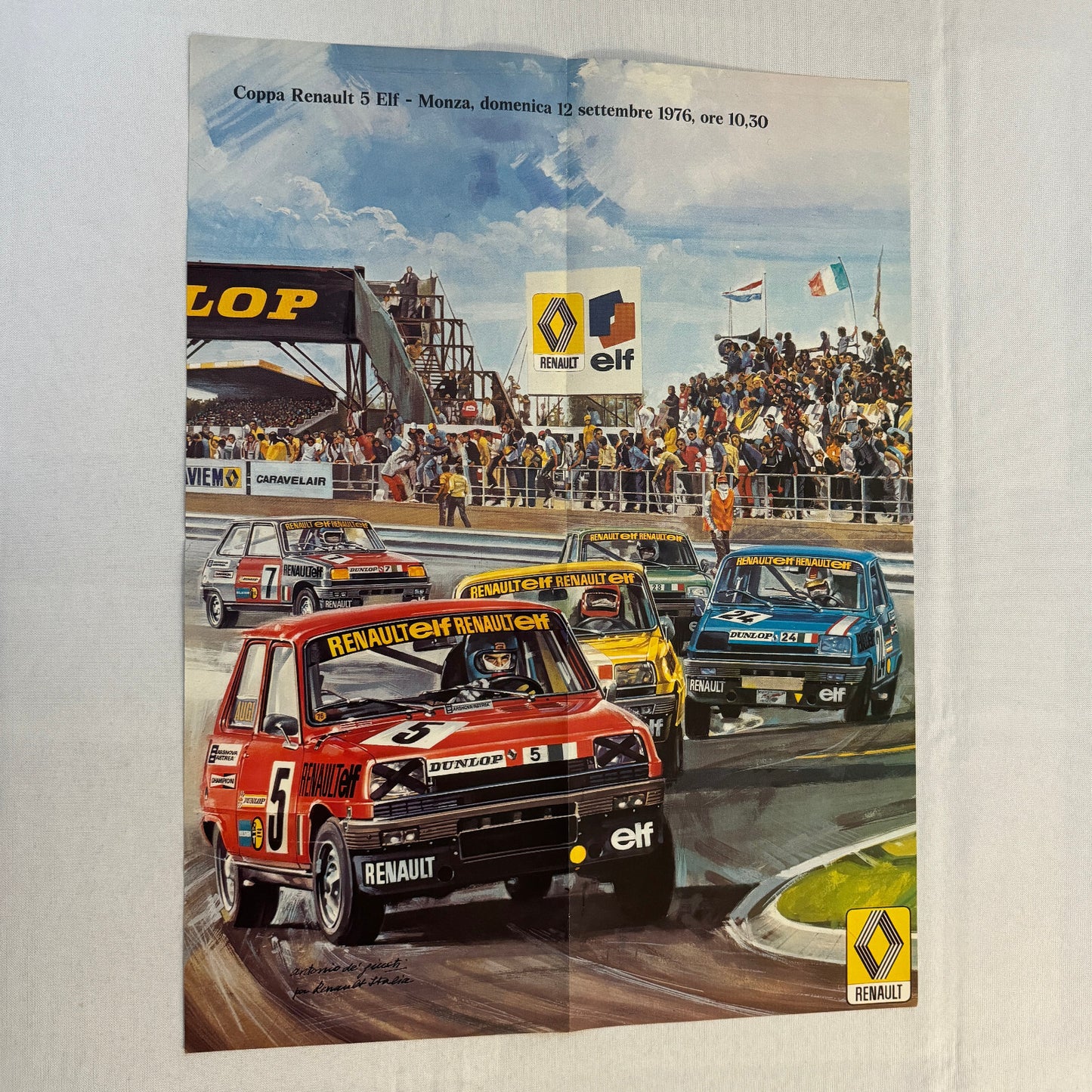 Renault 5 ELF Racing Poster Vintage Monza 1976 Italian