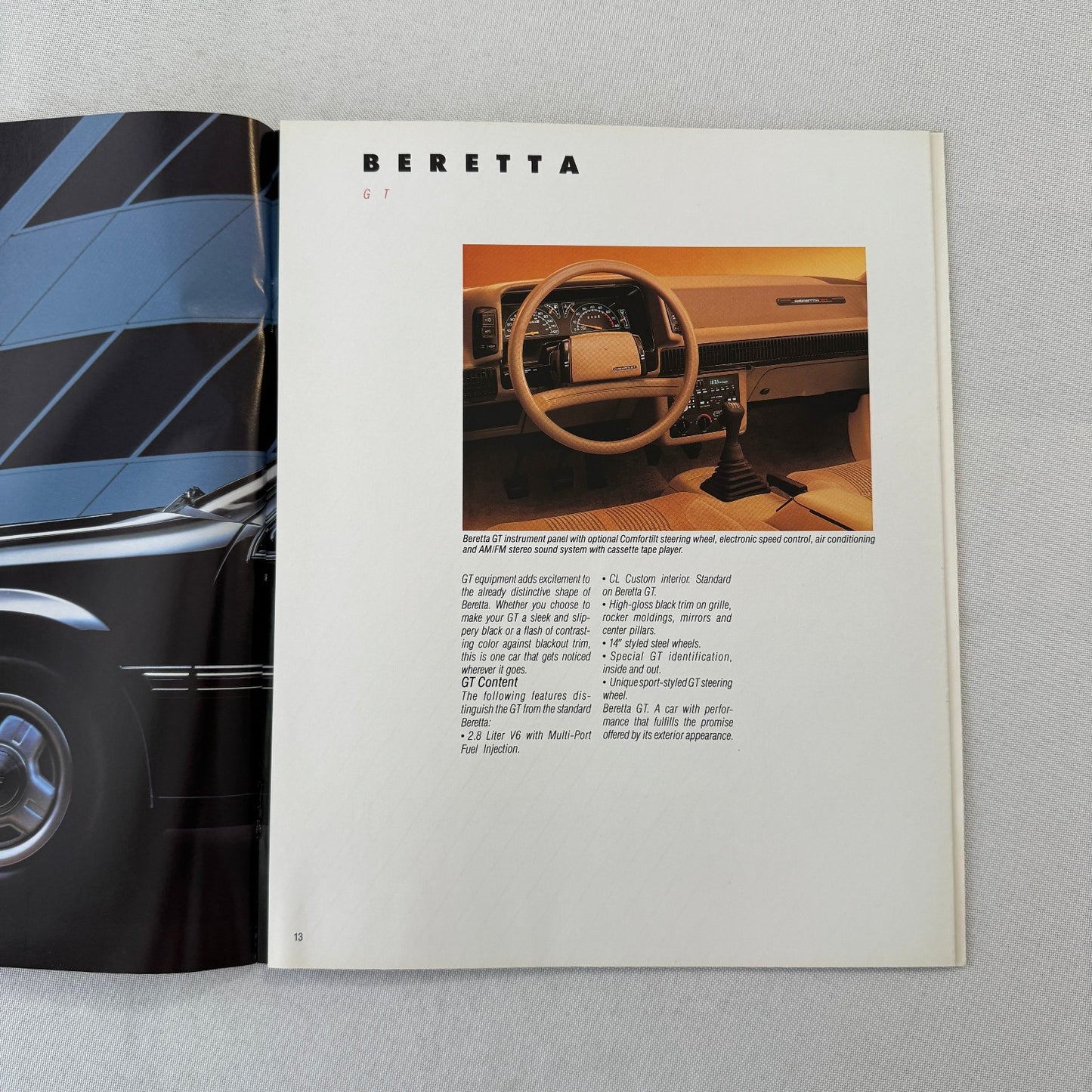 1988 Chevrolet Beretta Car Sales Brochure Catalog Vintage Advertising