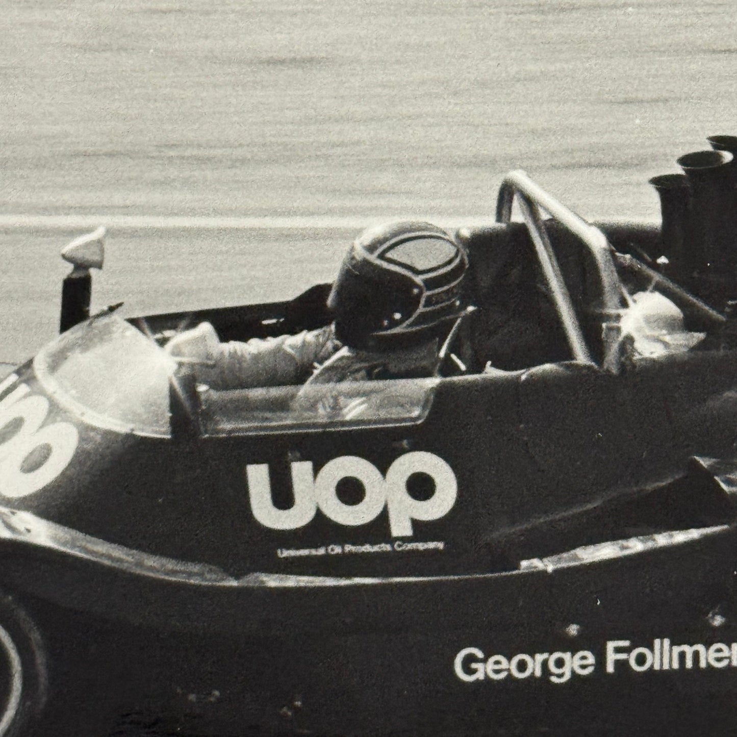 Vintage Racing Photo Photograph George Follmer UOP Race Car