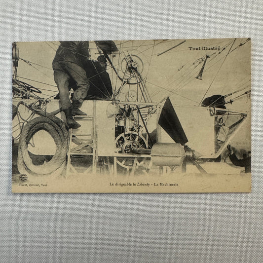 Vintage Zeppelin Airship Dirigible Postcard Post Card French Le Lebaudy