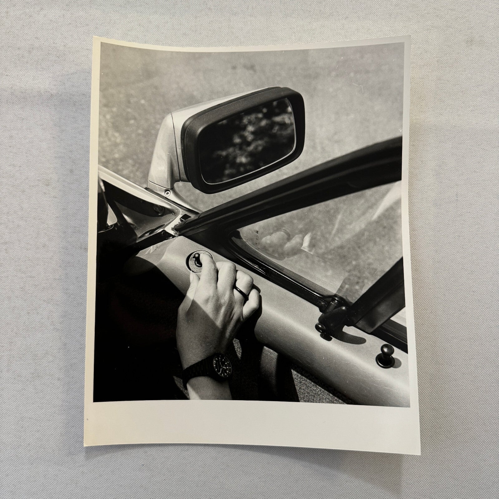 Porsche Car Side Mirror Photo Photograph Vintage