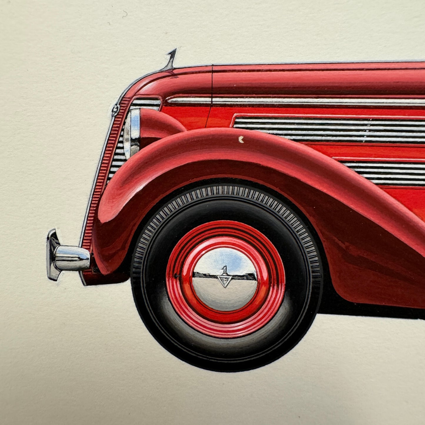 1939 Audi 920 Cabriolet Glaser Automobile Illustration Art Drawing Hand Drawn