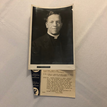 Press Photo Photograph Father Francis J Haas Catholic Welfare Cotton Labor 1934