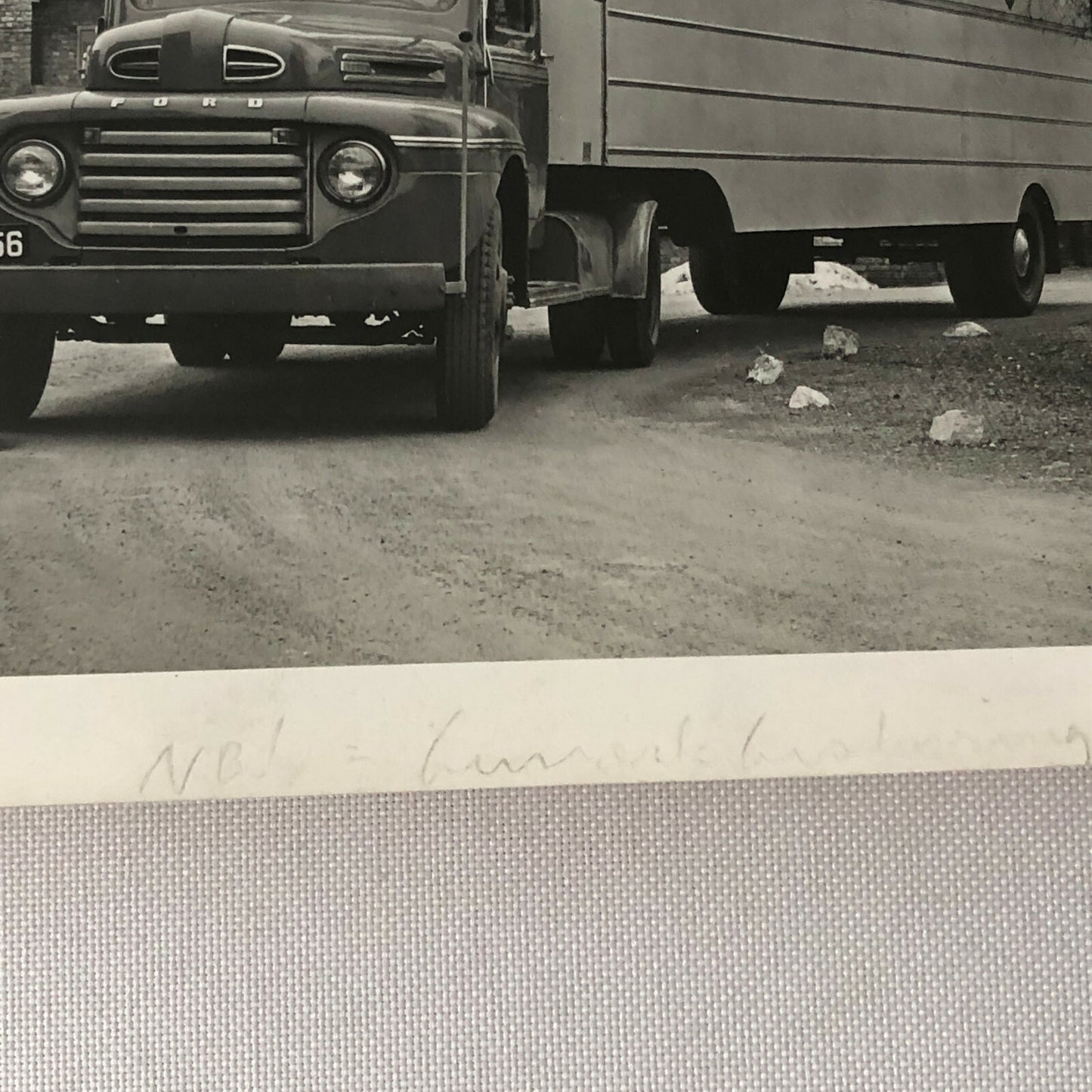 Vintage Photo Photograph of a Ford Truck and Trailer - Denmark ? 