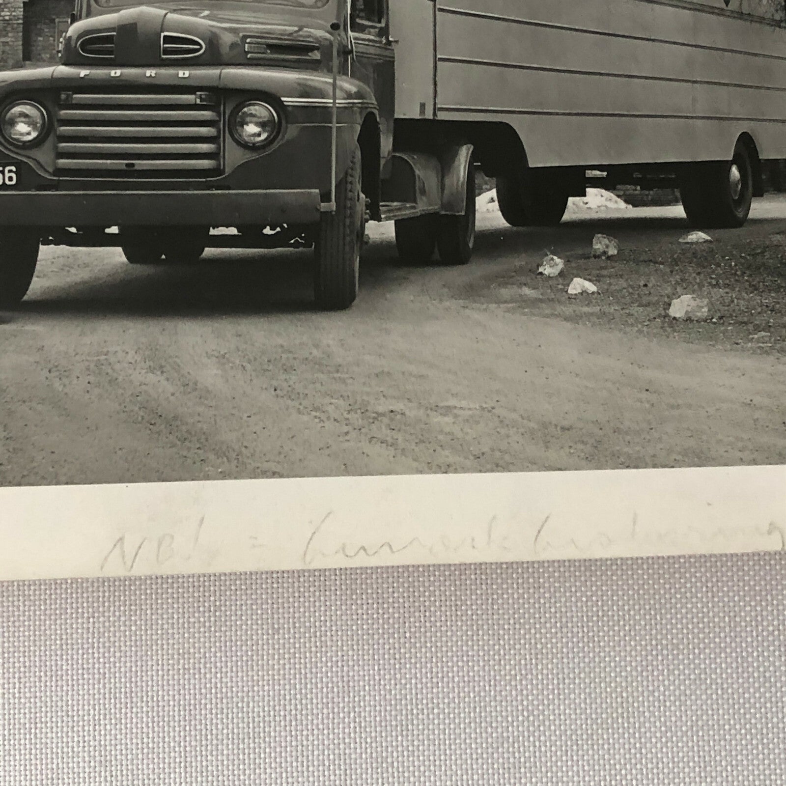 Vintage Photo Photograph of a Ford Truck and Trailer - Denmark ? 