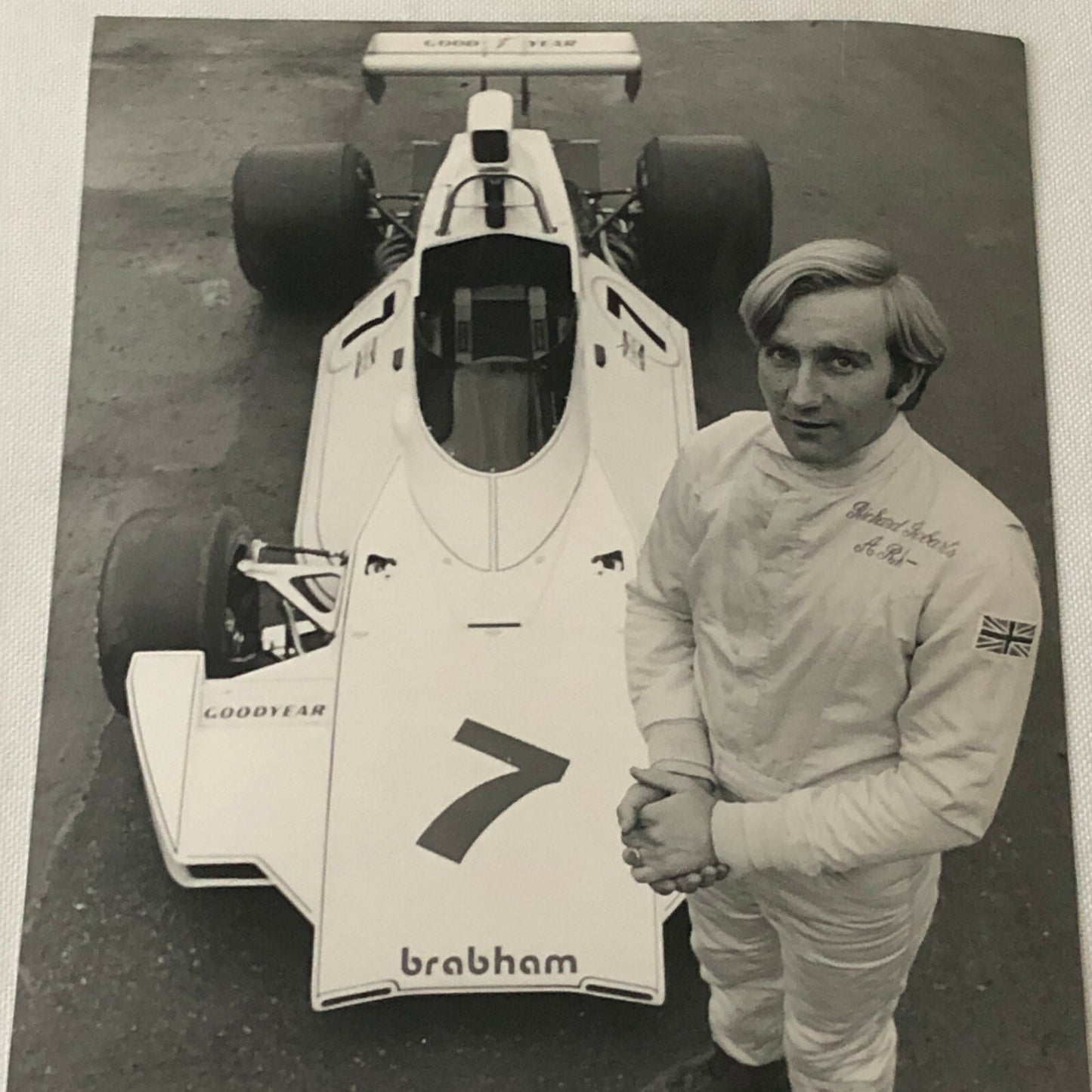 Vintage Brabham Racing BT 44 Car Press Photo Photograph Richard Robarts 