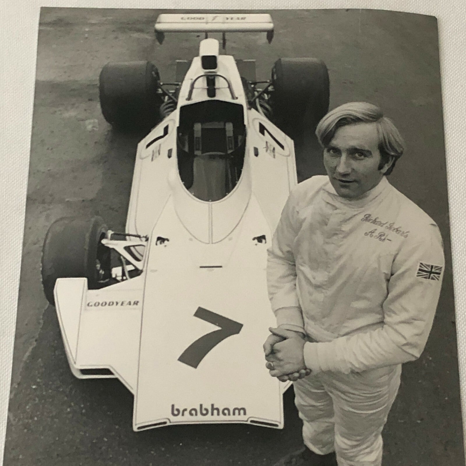 Vintage Brabham Racing BT 44 Car Press Photo Photograph Richard Robarts 
