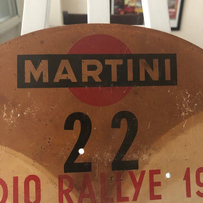 1966 Radio Rallye Car Rally Participant Plate w/ Martini Ad