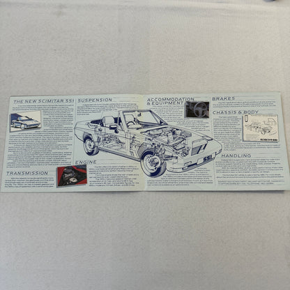 Reliant Scimitar SSi Car Sales Brochure Catalog Roadster Vintage Poster