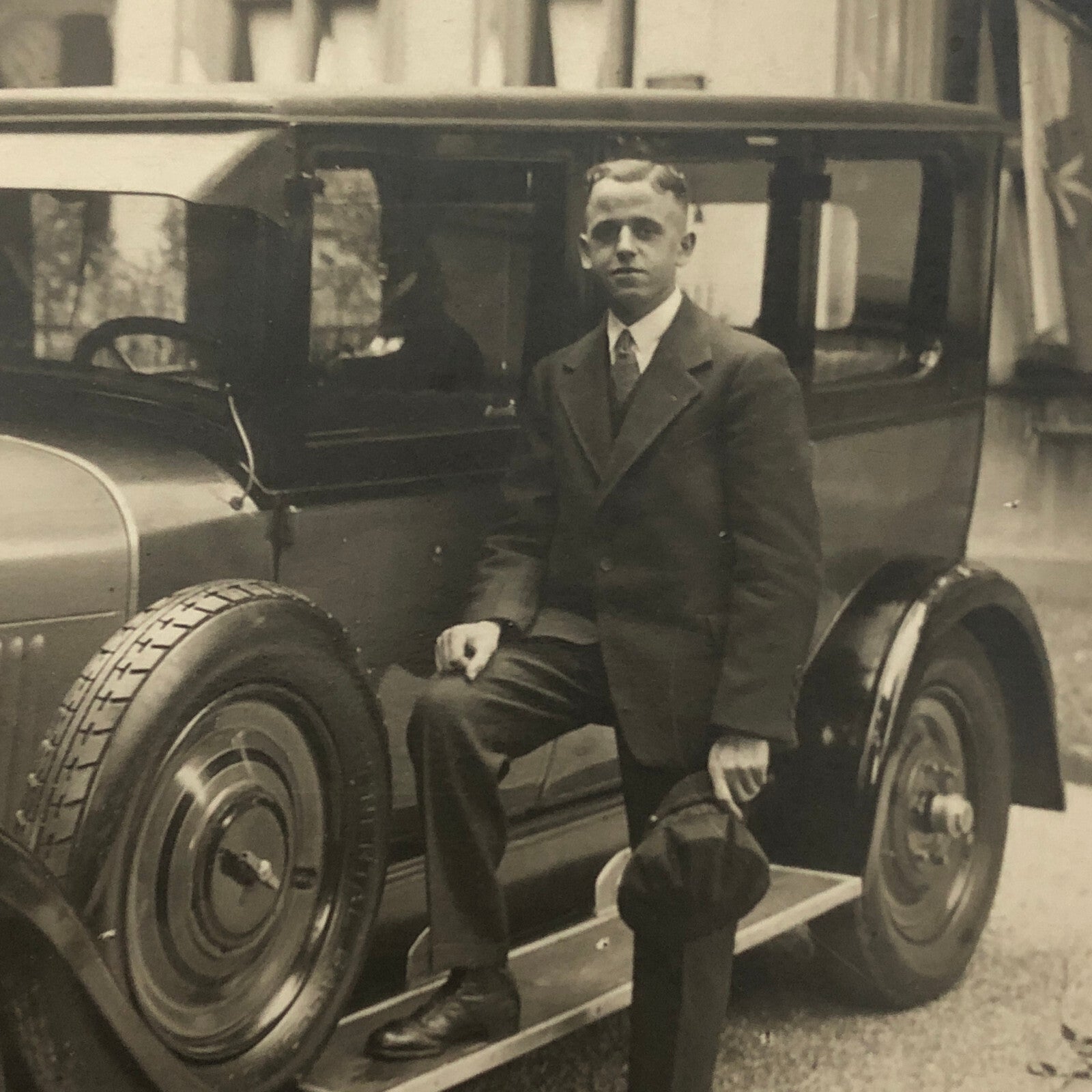 Vintage Photo Photograph Man with Classic Car - Tag AL22SM2