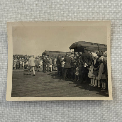 Vintage Photo Photograph Lot 5x Crowd of People around Trains
