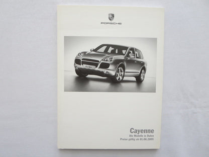 2005 Porsche Cayenne Price & Options Sales Brochure Book Catalog GERMAN 