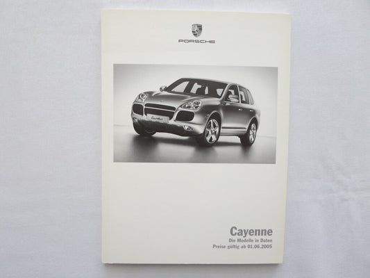 2005 Porsche Cayenne Price & Options Sales Brochure Book Catalog GERMAN 