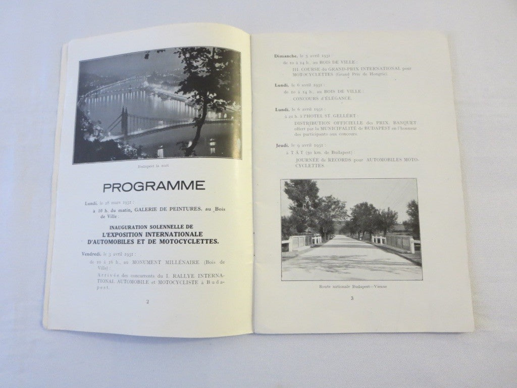1931 KNAC Budapest Car & Motorcycle Rally Rallye Rules Book FRENCH Text