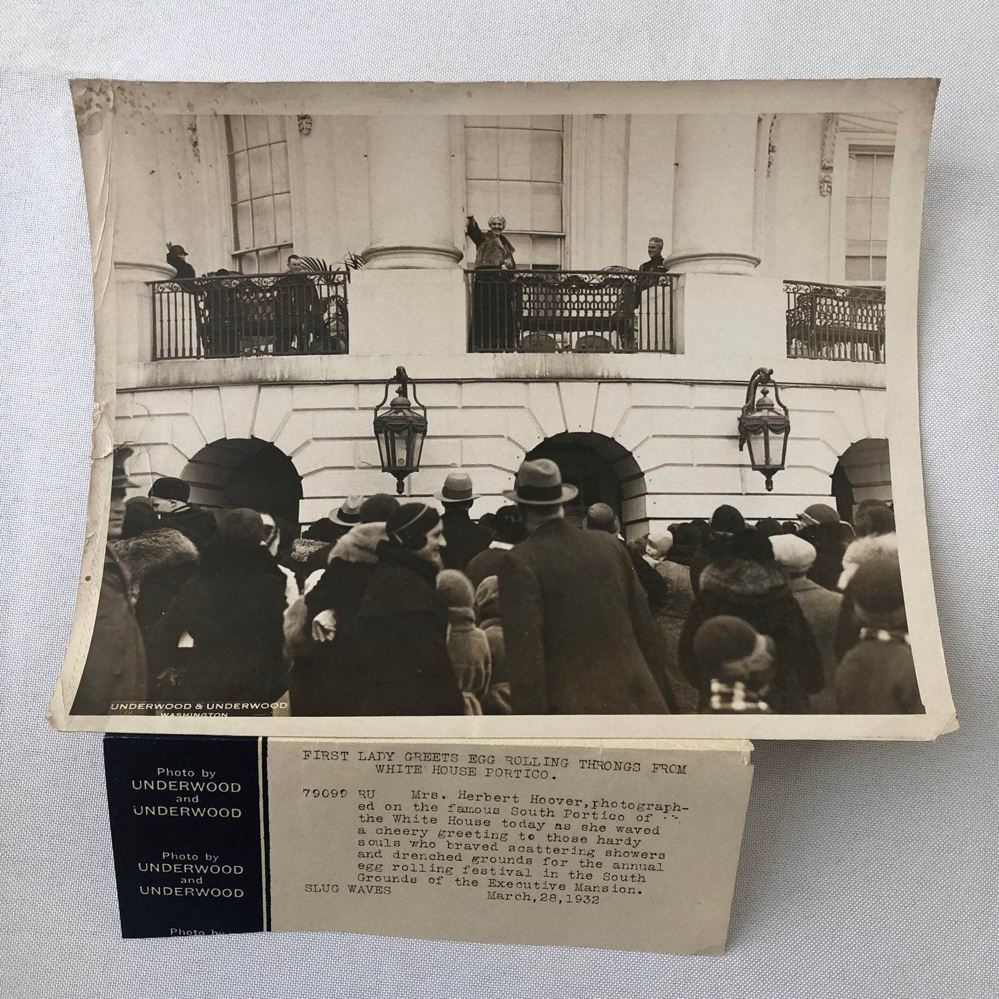 Press Photo Photograph First Lady Lou Henry Hoover White House Egg Rolling 1932
