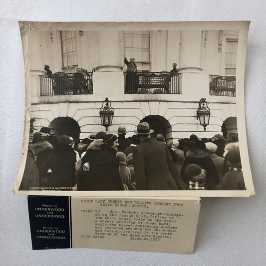 Press Photo Photograph First Lady Lou Henry Hoover White House Egg Rolling 1932