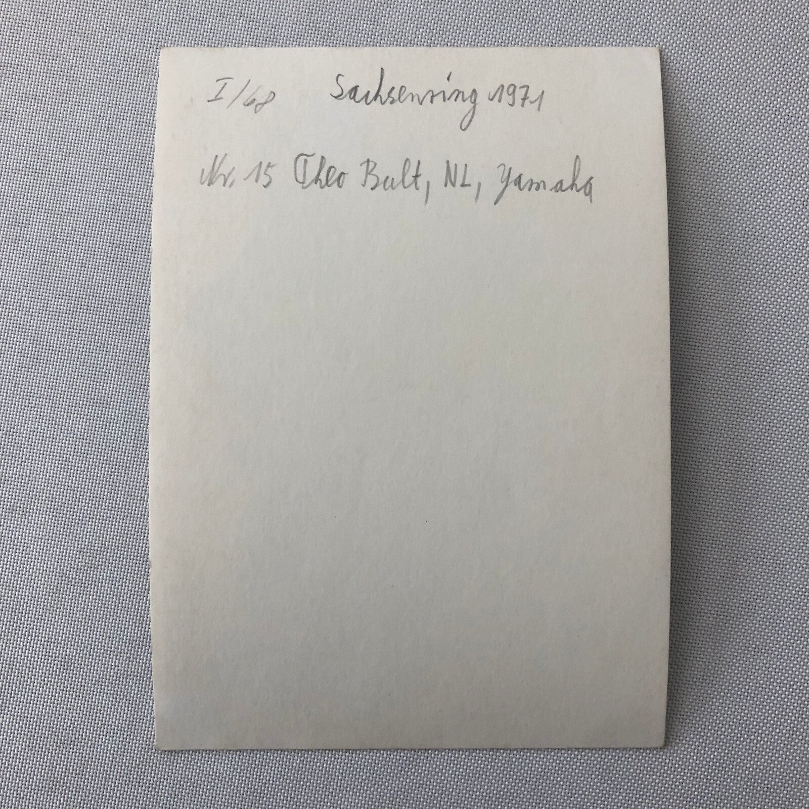 Vintage Motorcycle Racing Photo photograph Rider Theo Bult Yamaha 1971