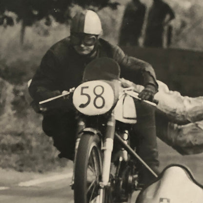 Vintage Motorcycle Racing Photo Photograph Sidecar Side Car
