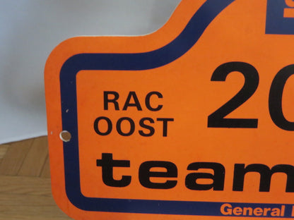 Vintage 1971 RAC Oost 20-IV Teamrit IX Car Club Rally Plate Plaque Sign 