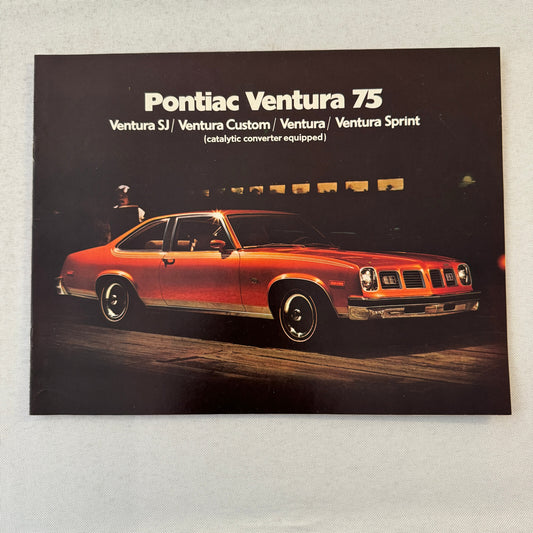 1975 Pontiac Ventura Car Sales Brochure Catalog SJ Custom Sprint Vintage